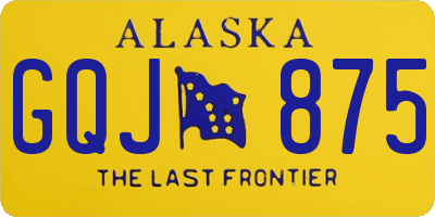 AK license plate GQJ875