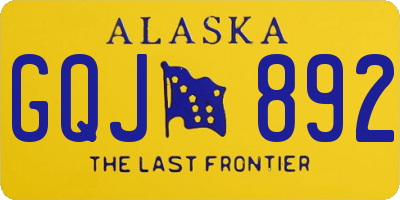 AK license plate GQJ892