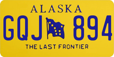 AK license plate GQJ894
