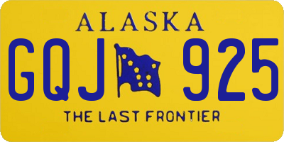 AK license plate GQJ925