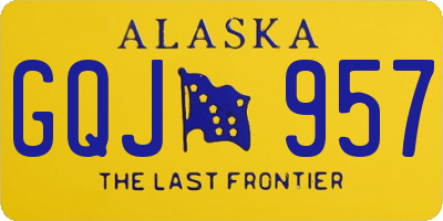 AK license plate GQJ957