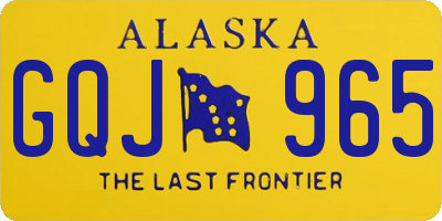 AK license plate GQJ965