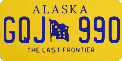 AK license plate GQJ990