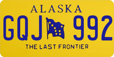 AK license plate GQJ992