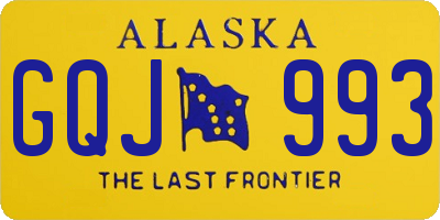 AK license plate GQJ993