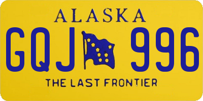 AK license plate GQJ996