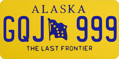 AK license plate GQJ999