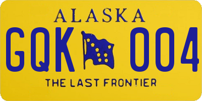 AK license plate GQK004