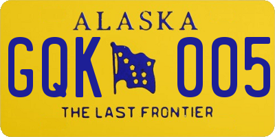 AK license plate GQK005