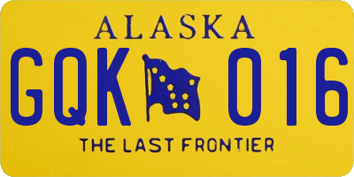 AK license plate GQK016