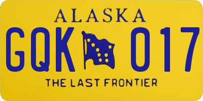 AK license plate GQK017