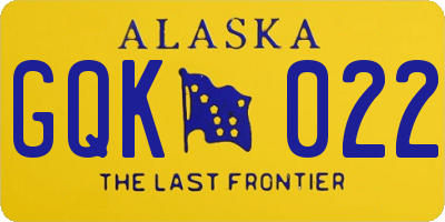 AK license plate GQK022