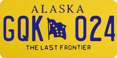 AK license plate GQK024