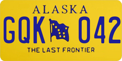 AK license plate GQK042