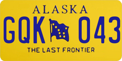 AK license plate GQK043