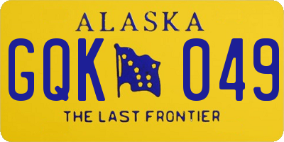 AK license plate GQK049