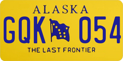 AK license plate GQK054