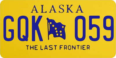 AK license plate GQK059