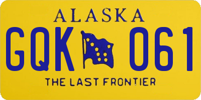 AK license plate GQK061