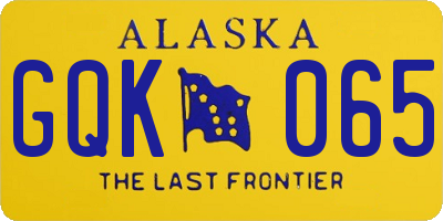 AK license plate GQK065