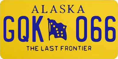 AK license plate GQK066