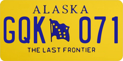 AK license plate GQK071