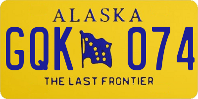 AK license plate GQK074