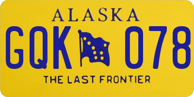 AK license plate GQK078