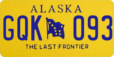 AK license plate GQK093