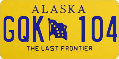 AK license plate GQK104