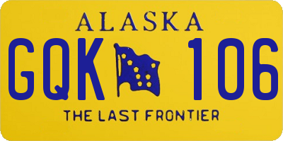 AK license plate GQK106