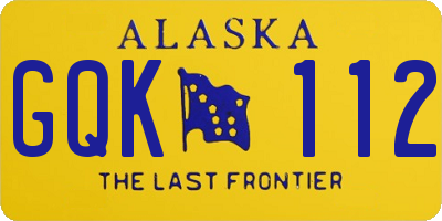 AK license plate GQK112