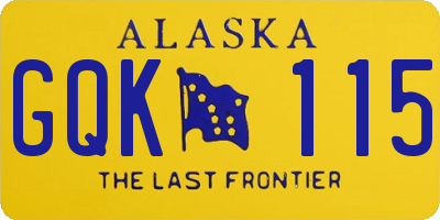 AK license plate GQK115