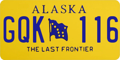 AK license plate GQK116