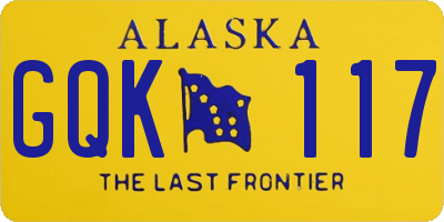 AK license plate GQK117