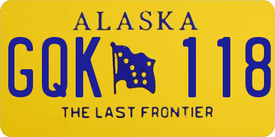 AK license plate GQK118