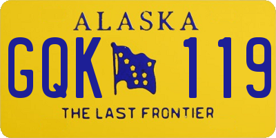 AK license plate GQK119
