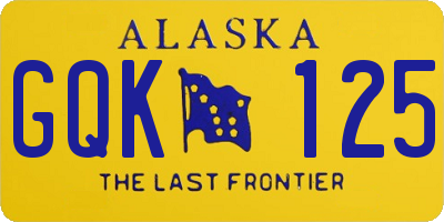 AK license plate GQK125