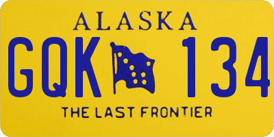 AK license plate GQK134
