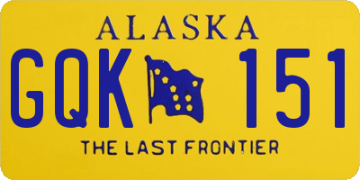 AK license plate GQK151