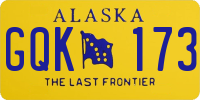 AK license plate GQK173