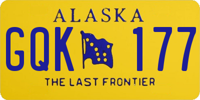 AK license plate GQK177