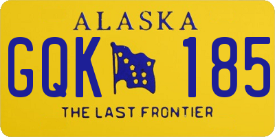 AK license plate GQK185