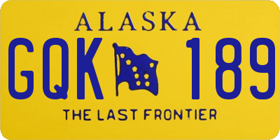 AK license plate GQK189