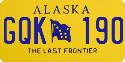 AK license plate GQK190