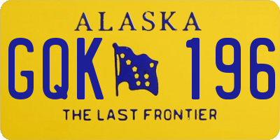 AK license plate GQK196