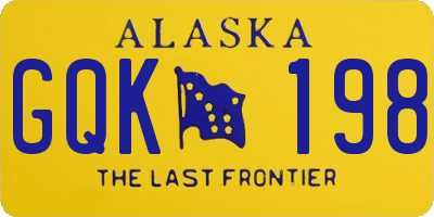 AK license plate GQK198