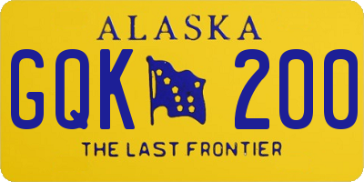 AK license plate GQK200
