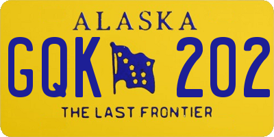 AK license plate GQK202