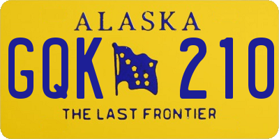 AK license plate GQK210